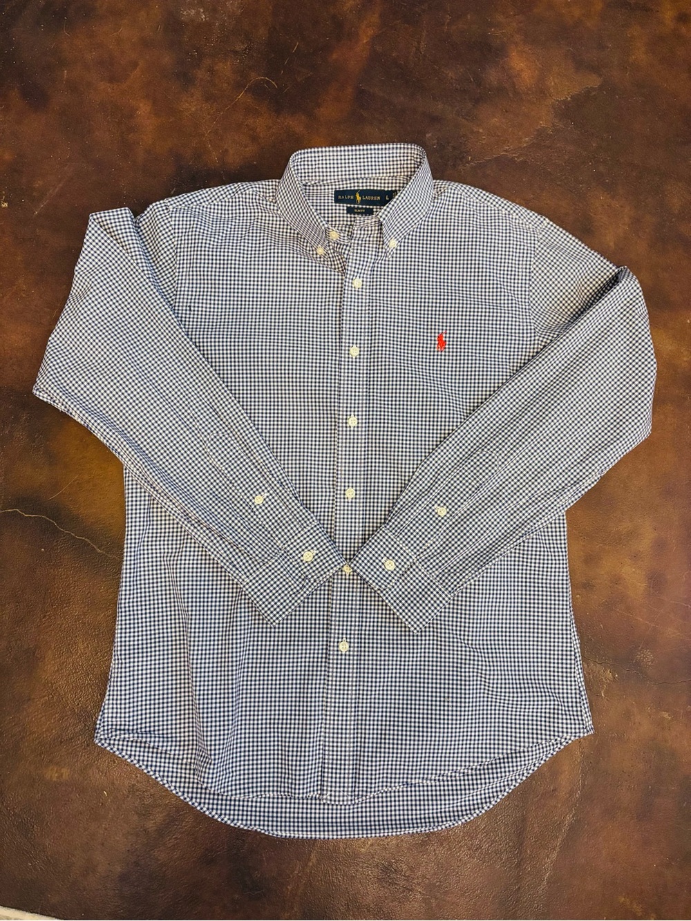 Ralph Lauren Men's Slim Fit Gingham Button-Down Shirt Size Large